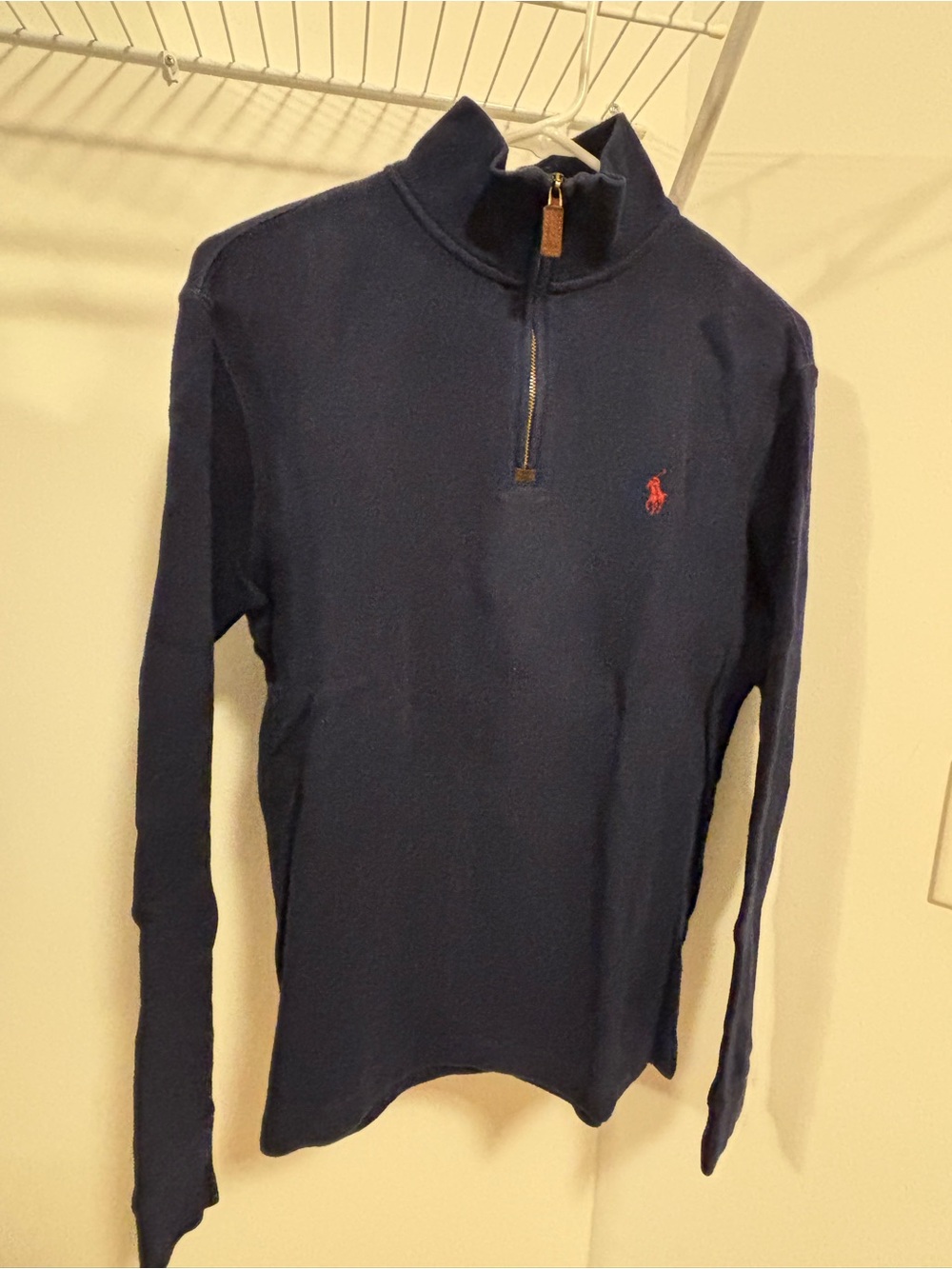 Polo Ralph Lauren Men's Navy Quarter-Zip Sweater